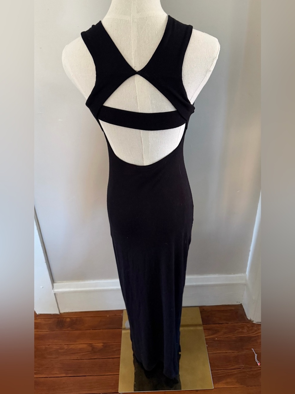 LNA California open back stretch bodycon black maxi dress women’s XS